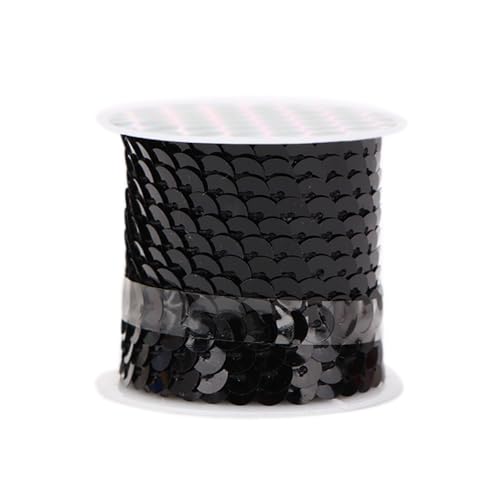 2Roll 4.92 Yards Flat Sequin Strip 6mm,Sequins Trim Sewing Strings for DIY Crafts,Embroidery, Wedding Decoration,Apparel