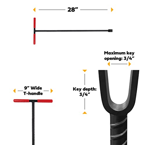 Image of HOMESTEAD 28-Inch Water Meter Key with wide T handle, Comfortable Grip and U-shaped Head