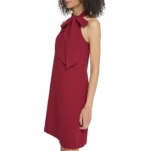 Image of Vince Camuto Women's Sleeveless Halter Tie Neck Shift Mini Dress
