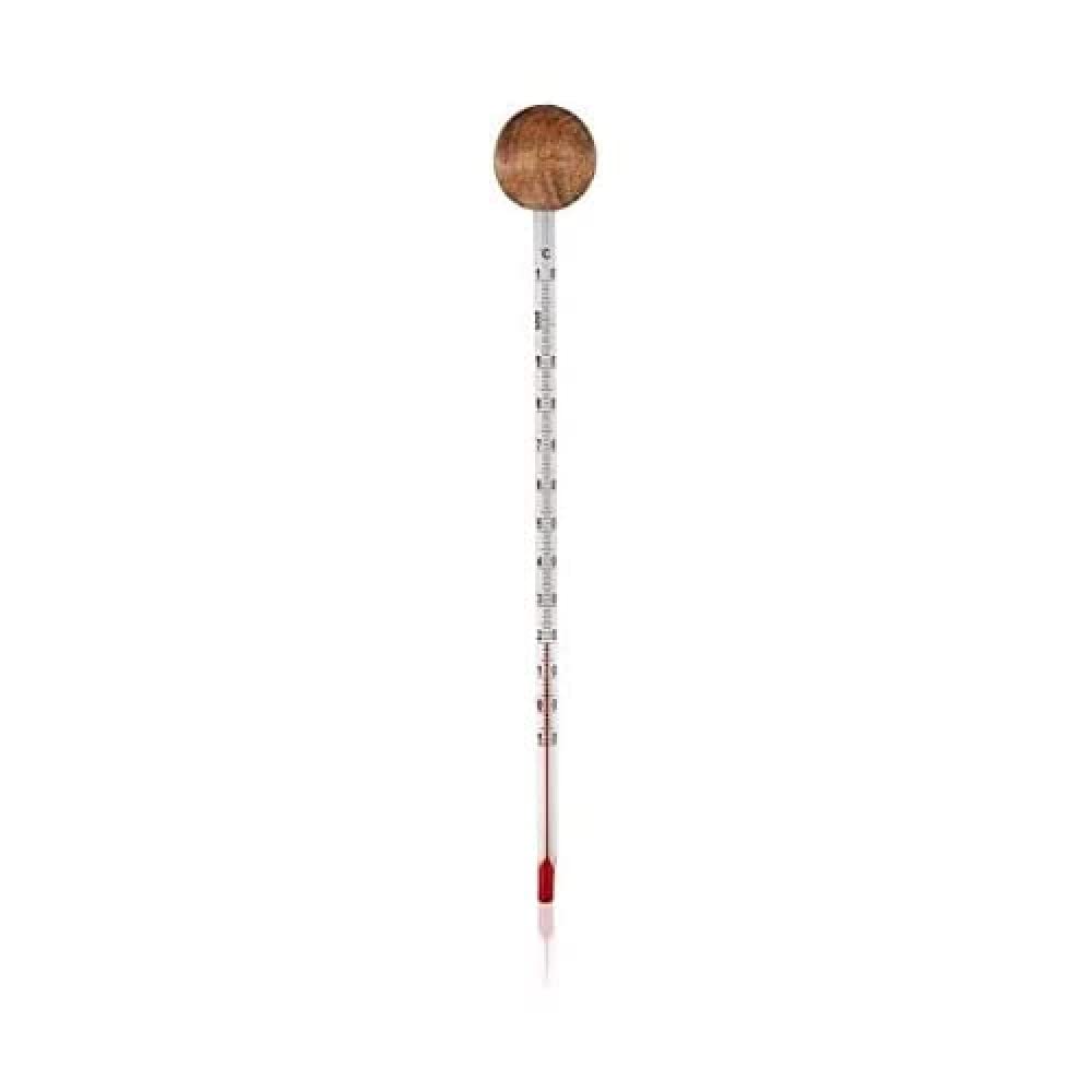Khadi Thermomètre analogique en Verre et Bois sans Mercure, Noir, Taille Unique
