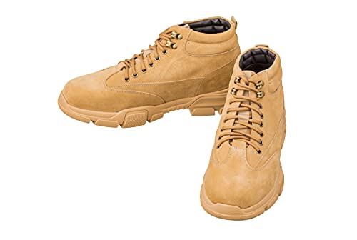 CALTO Men's Invisible Height Increasing Elevator Shoes - Desert Sand Suede Lace-up Work Boots - 2.9 Inches Taller - K50130- Size 7.5 D(M) US4