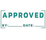 Printtoo Approved Self Inking Rubber Stamp Pre-Inked Office Stamp- Home Office Business Stationery, 47 x 20 mm Green