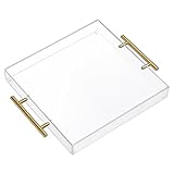 Utilisation multifonction : ce plateau transparent mesure 30,5 x 30,5 x 5,1 cm. Nous avons des capacités différentes, petites, moyennes et grandes pour répondre à tous vos besoins. Convient pour votre maison, bar, lieu de travail. Parfait comme plateau de table de maquillage, plateau de table de chevet, plateau de service pour café et thé, même pour décorer la salle de bain. Gardez votre maison organisée.
