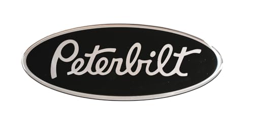 1pc Replacement for Peterbilt Decal 3D Badge Emblem Genuine Size Epoxy Cab Stick New (Silver Black)