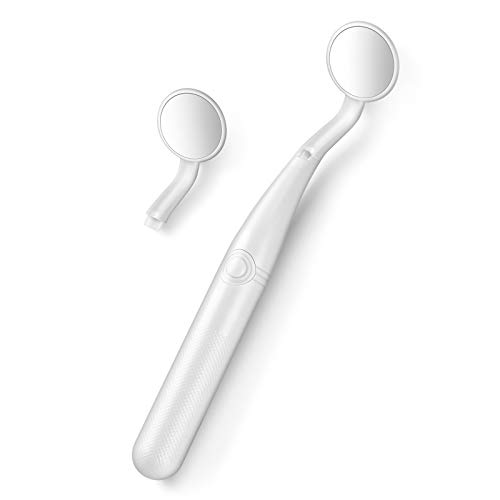 Tovendor Dental Mirror with Lights, Teeth Mirror with 2 Replacement Head, Anti-fog Dentist Mirror for Inside Mouth