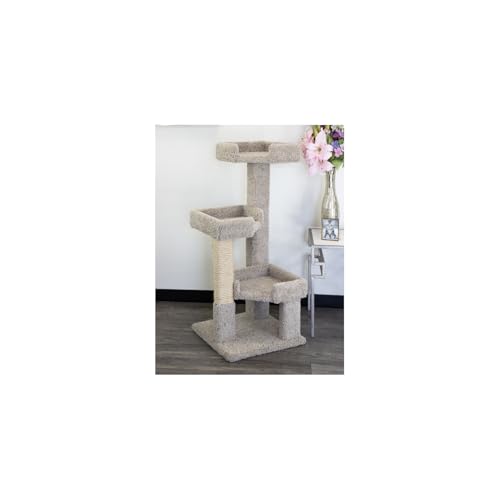 Árbol para gatos de madera maciza y alfombra 3 niveles miniatura 1