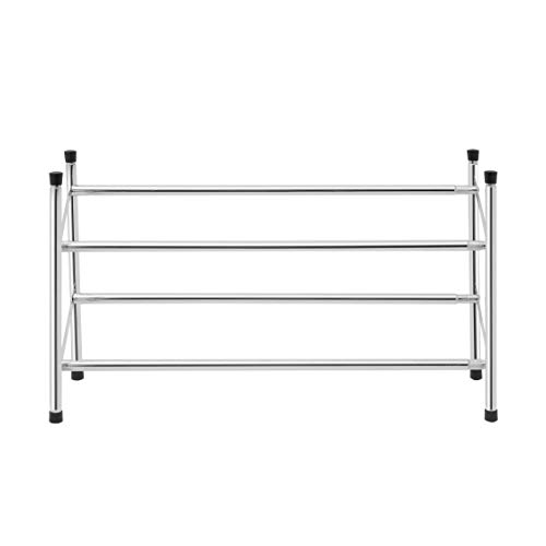 axentia - Zapatero de 2 Niveles de Metal Cromado, apilable, telescópico, para organizar de 6 a 12 Pares, Extensible DE 62 a 115 cm