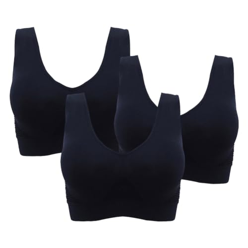 Women’s Plus-Size Seamless Wireless Push-Up Bra with Breathable Strap Pads