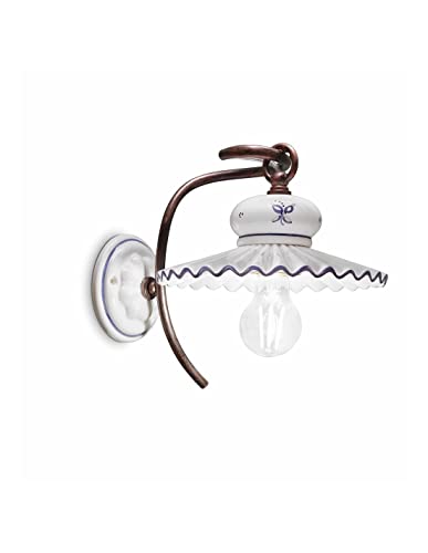 Aplique de pared clásico de cerámica blanca con 1 luz para pasillo y salón FL-13