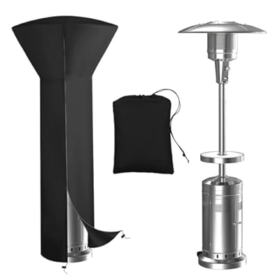 Vailge Patio Heater Covers with Zipper and Storage Bag,Heavy Duty 600D Oxford Waterproof Outdoor Heater Cover Wind-Resistant Dustproof UV-Resistant,Black,89'' Height x 33" Dome x 19" Base