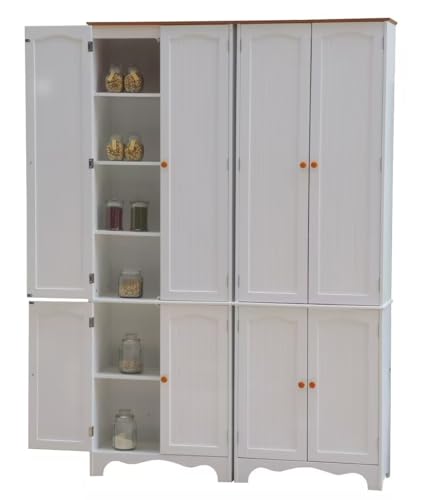 Homecharm 72.2" Tall Freestanding Storage Cabinet/Pantry Linen Cabinet, W:23.8" x D:11.8" x H: 72.2", White (HC-004)