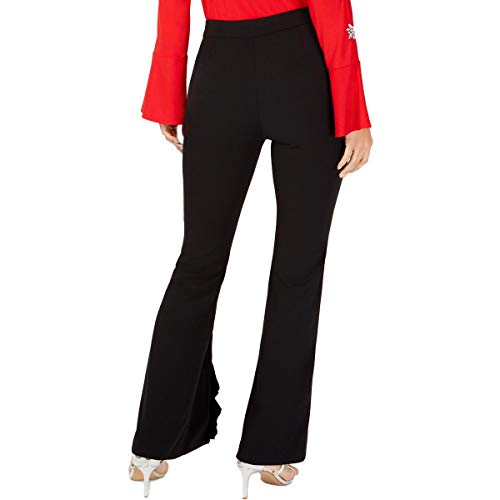 INC Womens Ruffle Wide Leg Pants Black 162