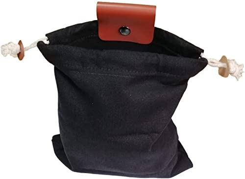 Sac de fourrage en toile cirée, sac de fourrage pour champignons, pochette de ceinture en cuir, sac de rangement pliable pour camping, chasse, Noir Cover