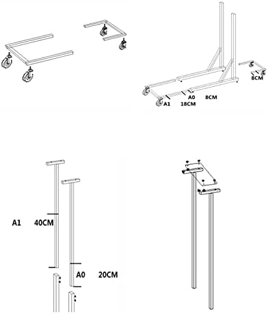 Engineering Drawing Racks,Adjustable Mobile Drawing Stand with A0/A1/A2 Racks & 6 Clips - Portable Drafting Table for Architects, Engineers & Artists - Perfect for Sketching & Design Work
