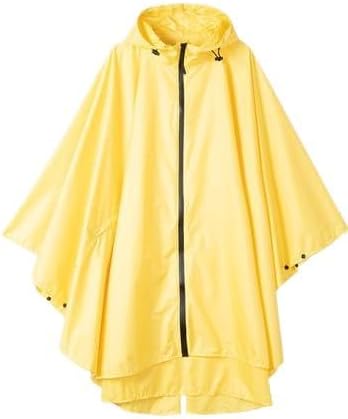 Waterproof Hooded Raincoat for Men and Women Outdoor Backpack Rain Coat Poncho Jacket Cloak Trench (Color : Yellow, Size : One Size)