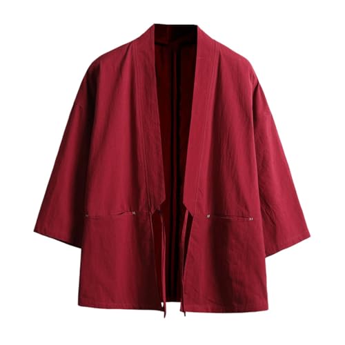 Kimono hanfu en coton et lin léger pour homme style asiatique épuré