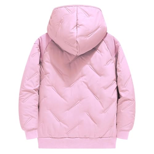Kids Winter Coat Thermal Fleece Lined Zip Up Hooded Girls Puffer Jacket Fuzzy Fall Long Sleeve Waterproof Snow Coats2
