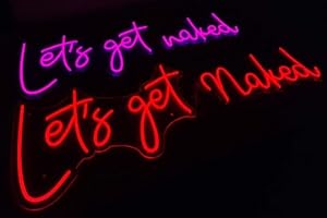 Get Naked Neon Sign, Custom Bespoke Led Light Up for Bedroom Salon...
