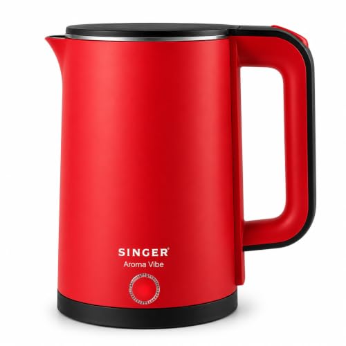 Image of SINGER Aroma Vibe 1.8L Electric Kettle | 1350W Fast Boiling | Double Layer Cool Touch Body | One-Touch Operation | Concealed Heating Element | Dry Boil & Overheat Protection | 2-Year Warranty