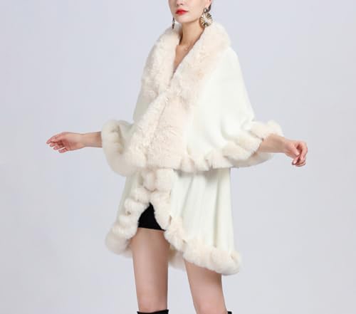 Chal de mujer con cuello de piel elegante para lucir sofisticada en tus eventos de invierno 3