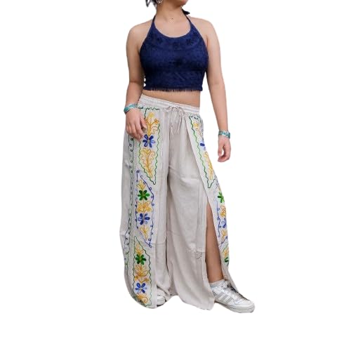 Summer Boho Flowy Wide Leg High Slit Yoga Hippie Dance Bohemian Palazzo Pants Bottom wear-picture-24