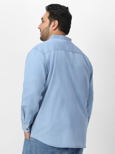 Image of Urbano Plus Men's Full Sleeve Regular Fit Casual Denim Shirt