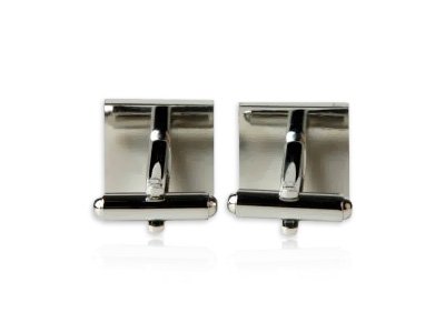 Mancuernillas cuadradas rojas esmaltadas para hombre miniatura 5