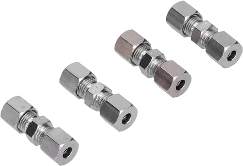 Bremsleitungsverbinder für Bremsleitung ohne Bördelung, 4,75 mm zum Anschluss von 4,75 mm Bremsleitung, Doppelschneidring, 10 Stück