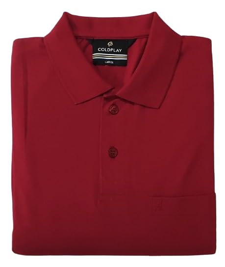 Image of COLDPLAY Men's Cotton Blend Solid Polo T-Shirt | Men's Half Sleeve Polo T-Shirt