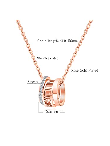 Image of Yellow Chimes Chain Pendant for Women Rose Gold-Plated Rings Charm Chain Pendant Necklace for Women and Girls.
