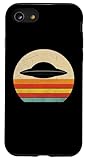 iphone se space gray 64gb Installazione facile Custodia per iPhone SE (2020) / 7 / 8 Retrò Tramonto Alieno UFO Hunter Space Ship Amante Divertente Vintage