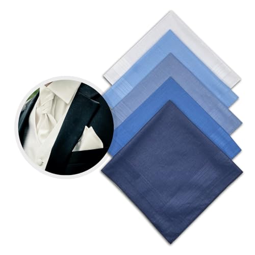 5PCS Handkerchiefs for Men, Assorted Color Mens Hankies, Classic Pocket Square Set, Soft Cotton Handkerchiefs for Men
