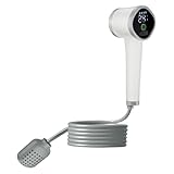 FIELDOOR 電動 ポータブルシャワー 簡易シャワー USB充電式 アウトドア 携帯 水量調節 温水対応 ホルダー付き 海水浴 サーフィン マリンスポーツ アウトドア キャンプ 釣り 洗車 [バッテリー/2,000mAh] [連続使用 約80分]