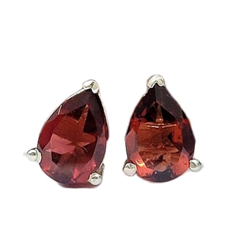 Boucles d'oreilles en grenat naturel et argent 925 de haute joaillerie