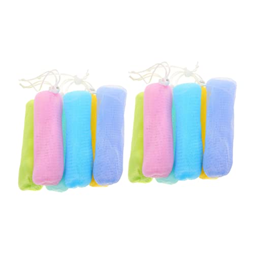 DEARMAMY 12 Piezas Bolsa de malla de jabón espumoso gel baño acesorios cuartos de baño jabón pompas espuma de baño solución productos líquido neto espuma limpiadora Jabonera pp