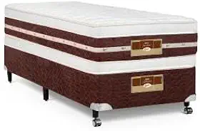 Cama Box + Colchão Castor Solteiro Silver Star Air Double Face Híbrido 88x188x61cm