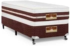 Cama Box + Colchão Castor Solteiro Silver Star Air Double Face Híbrido 88x188x61cm