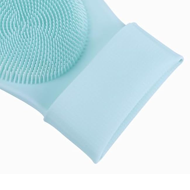 Pet Grooming Gloves£¬Heat-Resistant Silicone Gloves with High-Density Teeth for Enhanced Massaging and Bathing of Dogs and Cats (Green, 1 Pair)-UdHajySc