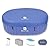 Oval Inflatable Portable Hot Tub 75x47Inch, 2 Person Outdoor Air Jet Spa Blow Up Hottubs with 100 Bubble Jets and Built in Heater Pump, Side Table, 2 Non-Slip Spa Seat, Blue