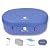 Oval Inflatable Portable Hot Tub 75x47Inch, 2 Person Outdoor Air Jet Spa Blow Up Hottubs with 100 Bubble Jets and Built in Heater Pump, Side Table, 2 Non-Slip Spa Seat, Blue