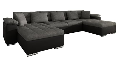 Mirjan24 Sofá esquinero Wicenza, diseño grande, sofá esquinero, con función de dormir, diseño de U, gran selección de colores (Soft 011 + Lux 06)