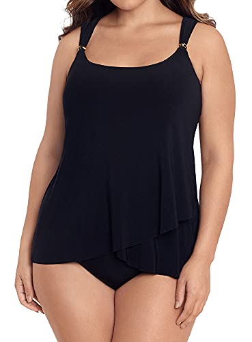 Miraclesuit Women's Plus Size Swimwear Tapiz Dazzle Scoop Neck Underwire Bra Tankini Top2