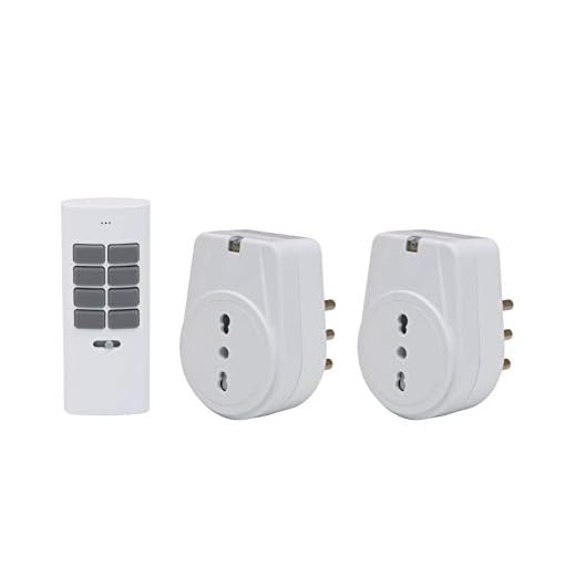 Electraline 48501 Presa Elettrica con Telecomando, Nero/Bianco, Taglia Unica