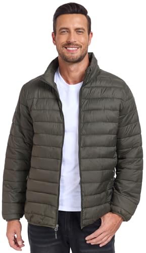 Image of SPOSULEI Men Puffer Jacket Packable Lightweight Winter Jackets Coats Outdoor Waterproof Insulated Jackets