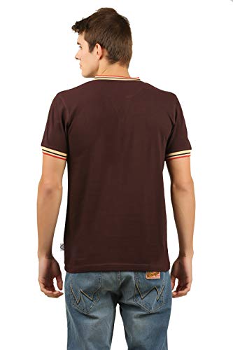 Image of zebu Men's Half Sleeve Cotton Henley Neck Tshirt with bio wash (Pack of 1).