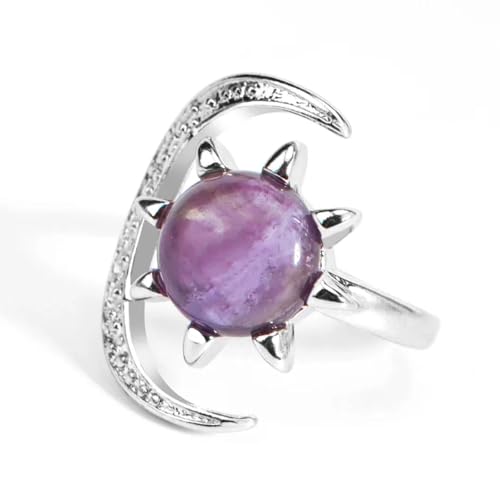 Bague anneau de lune solaire pour hommes en cristal parfait pour le quotidien
