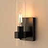 Zevluck 1 light wall sconce matte black bathroom vanity light with cylinder clear glass modern hardwired vanity wall lamps for bathroom bedroom living room stairs hallway  urban country home decor