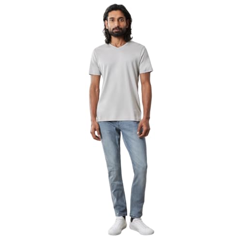 Image of Robert Barakett V Neck Short Sleeve Pima Cotton Casual Solid Mens T Shirt