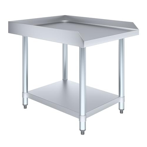 Image of AmGood Stainless Steel Equipment Stand - Heavy Duty, Commercial Grade, with Undershelf, NSF Certified (30 inch Width x 24 inch Length)