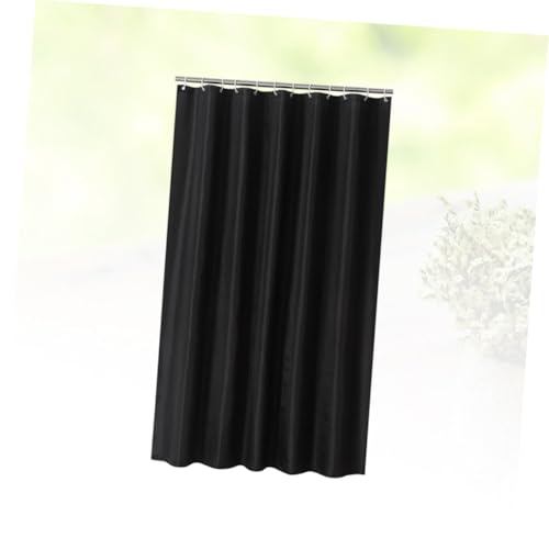 Rideau de douche en polyester noir résistant à œillets métalliques chic - 7